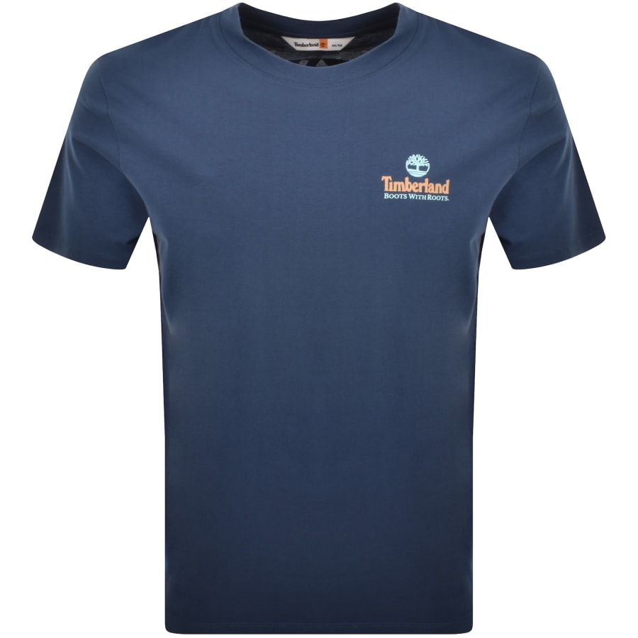 Image number 2 for Timberland Illustrated Tree Logo T Shirt Blue