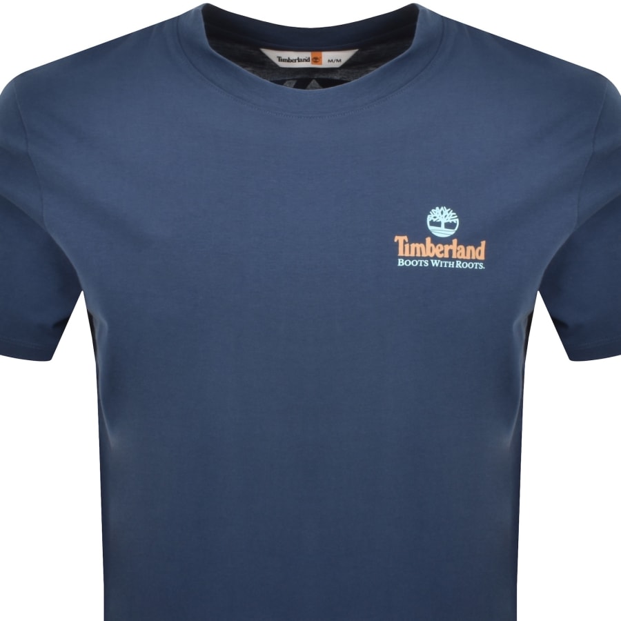 Image number 3 for Timberland Illustrated Tree Logo T Shirt Blue