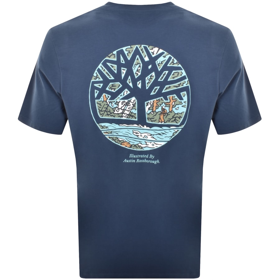 Image number 5 for Timberland Illustrated Tree Logo T Shirt Blue