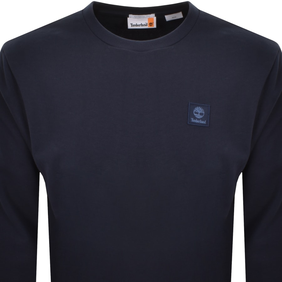 Image number 2 for Timberland Woven Badge Sweatshirt Navy