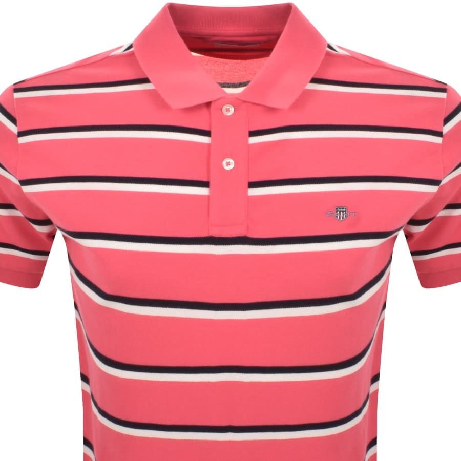 Image number 2 for Gant Striped Polo T Shirt Watermelon Pink