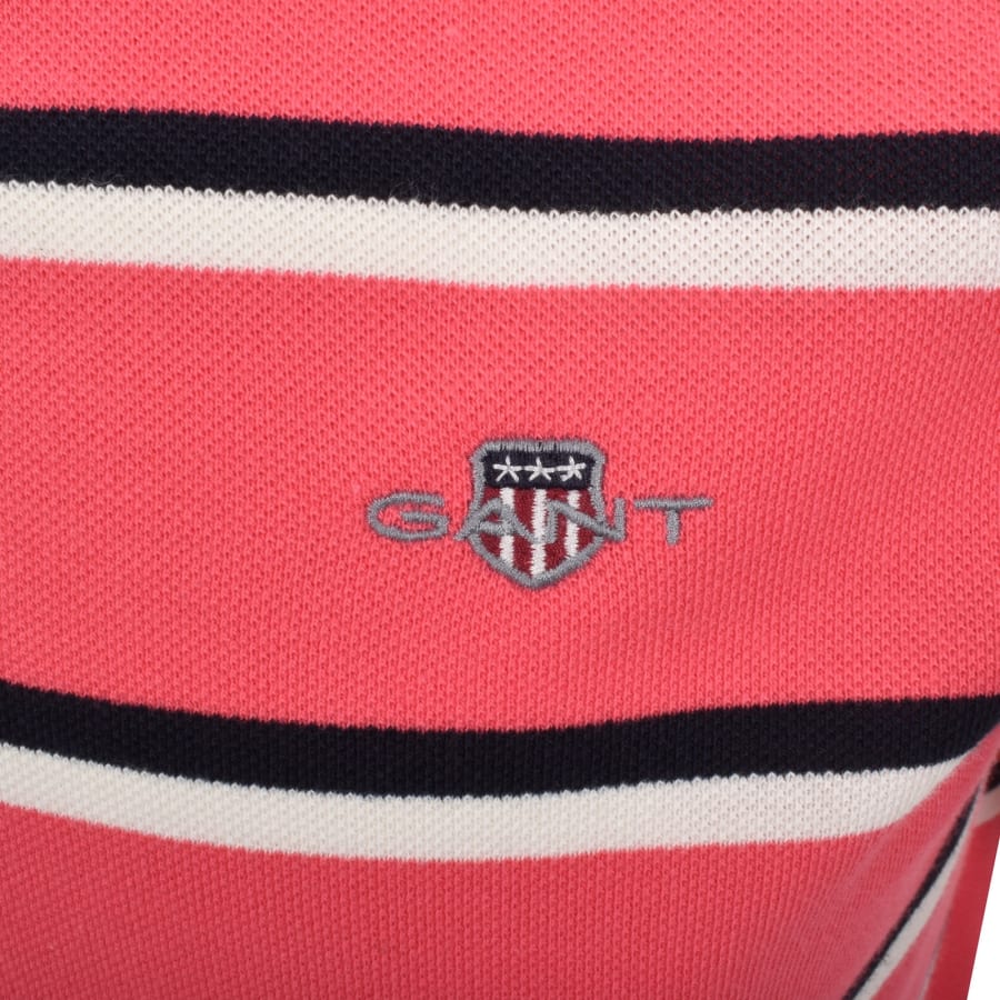 Image number 3 for Gant Striped Polo T Shirt Watermelon Pink