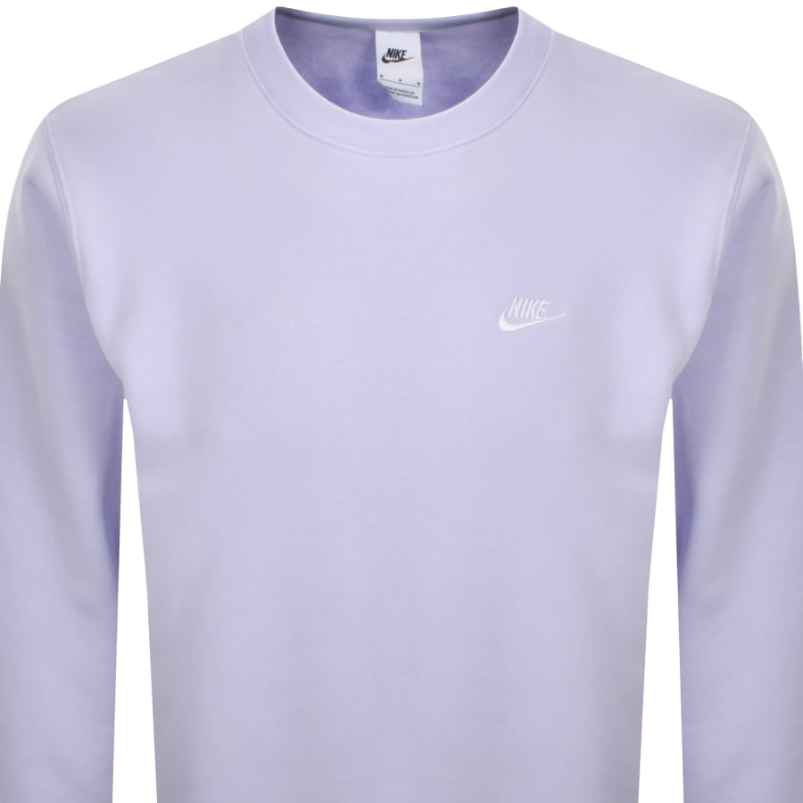 Image number 2 for Nike Crew Neck Club Sweatshirt Lilac