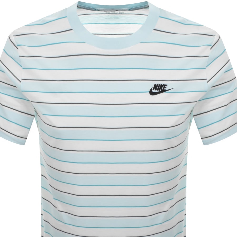 Image number 2 for Nike Club Stripe T Shirt Blue