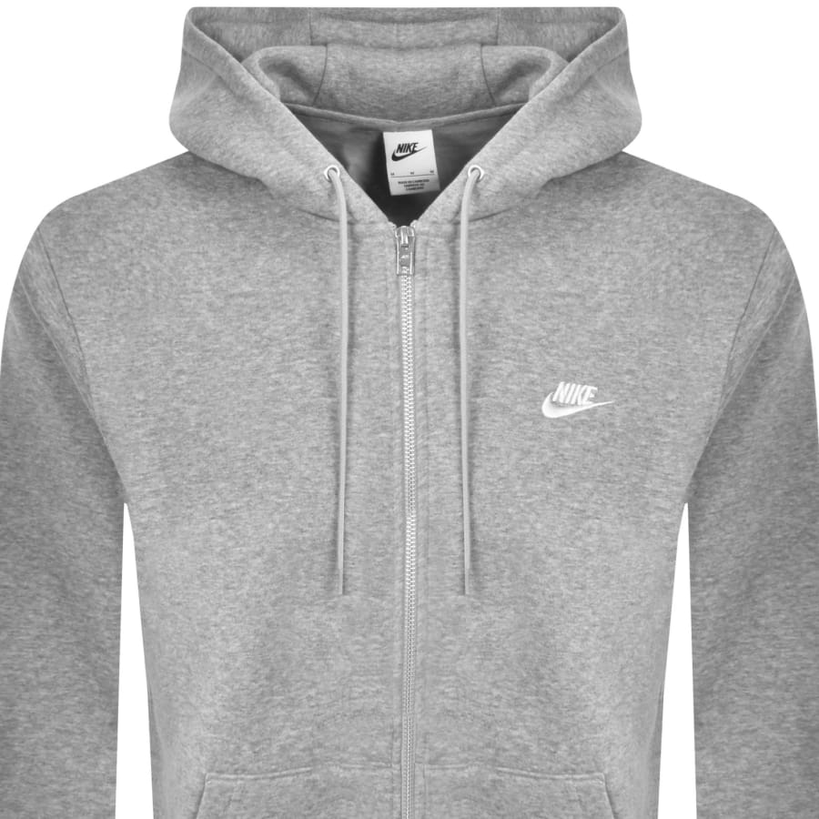 Image number 2 for Nike Club Logo Hoodie Grey
