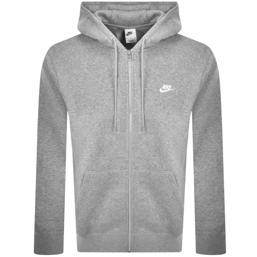 Image number 1 for Nike Club Logo Hoodie Grey