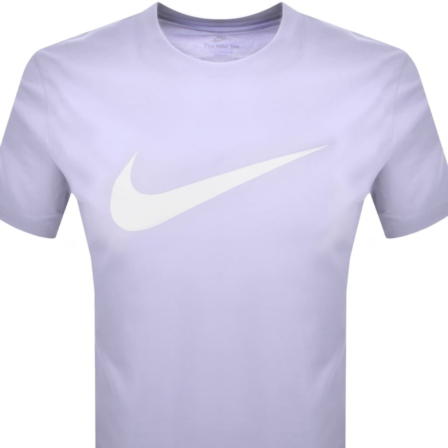 Image number 2 for Nike Crew Neck Icon Swoosh T Shirt Lilac