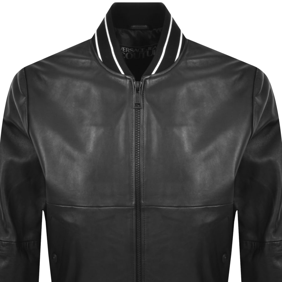 Image number 2 for Versace Jeans Couture Leather Jacket Black