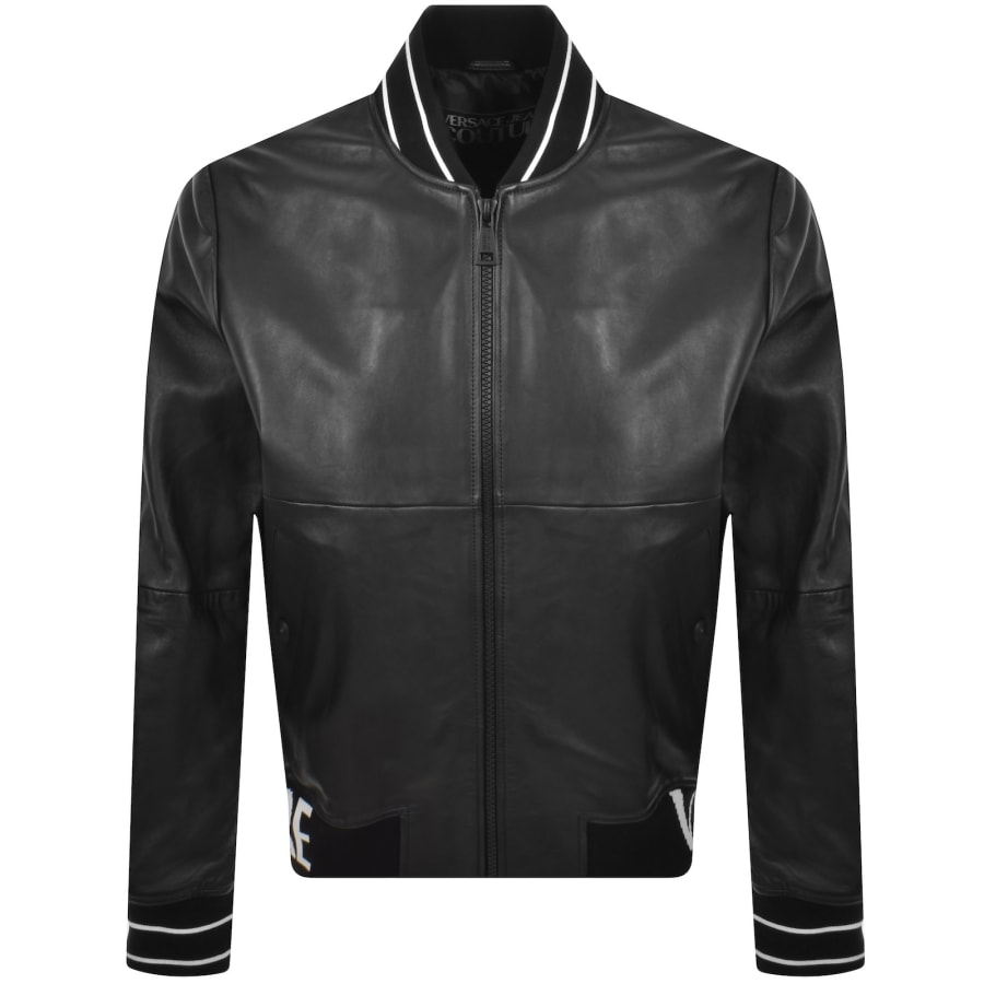 Image number 1 for Versace Jeans Couture Leather Jacket Black