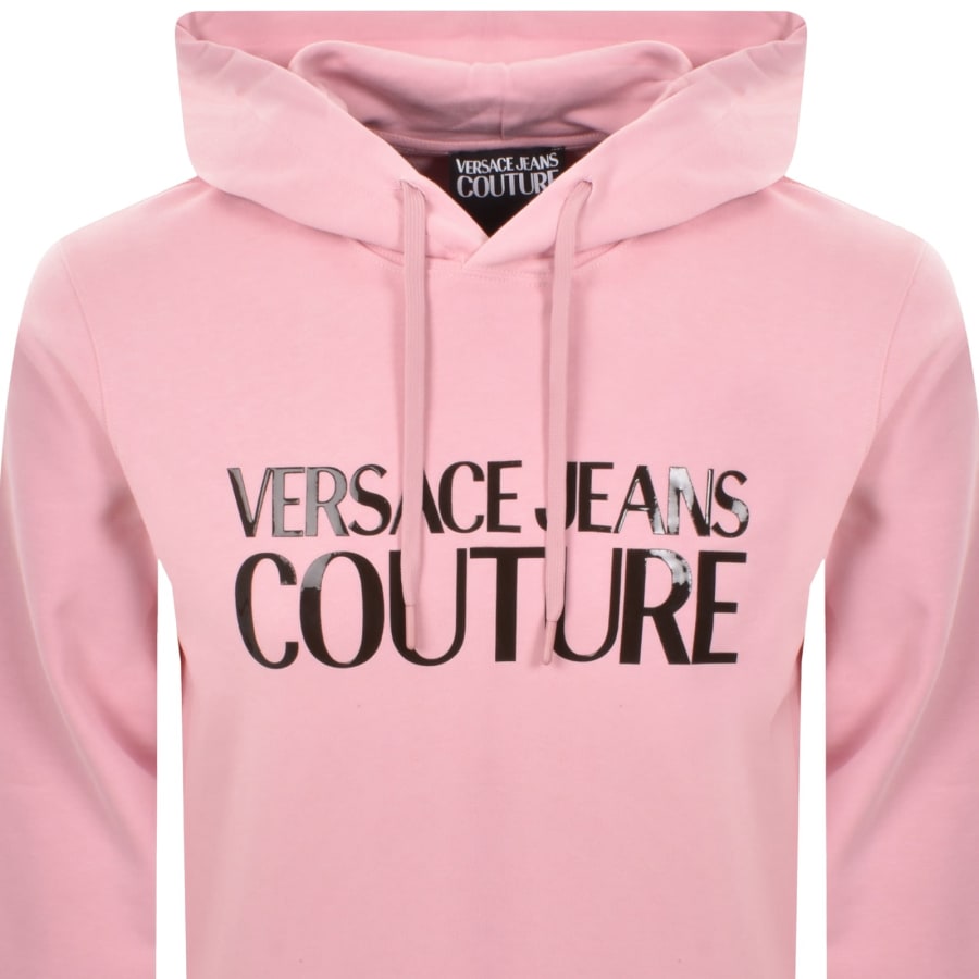 Image number 2 for Versace Jeans Couture Logo Hoodie Pink