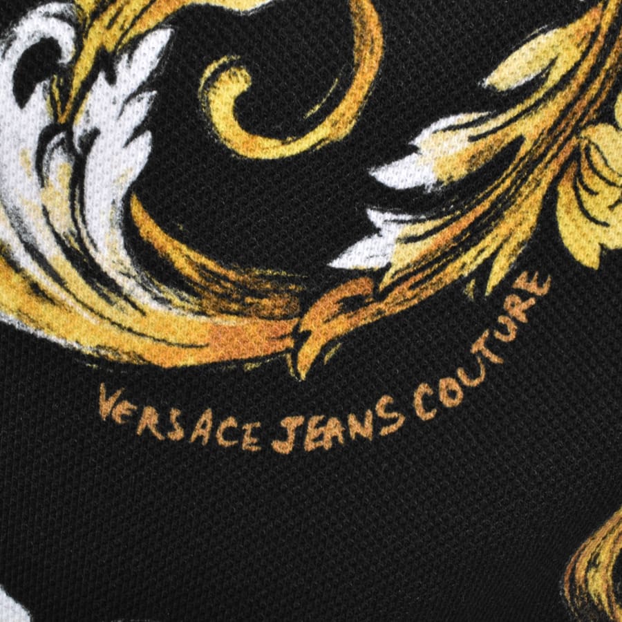 Image number 3 for Versace Jeans Couture All Over Polo T Shirt Black