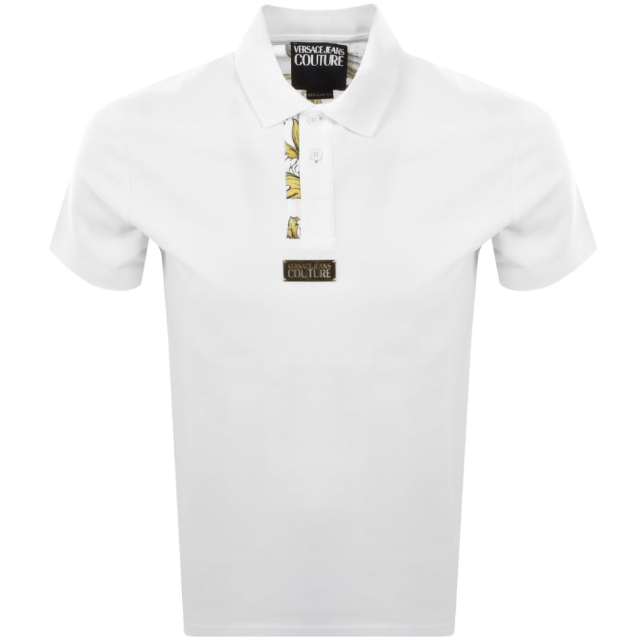 Image number 2 for Versace Jeans Couture Barocco Polo T Shirt White