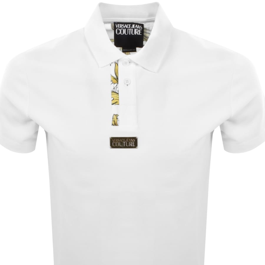 Image number 3 for Versace Jeans Couture Barocco Polo T Shirt White