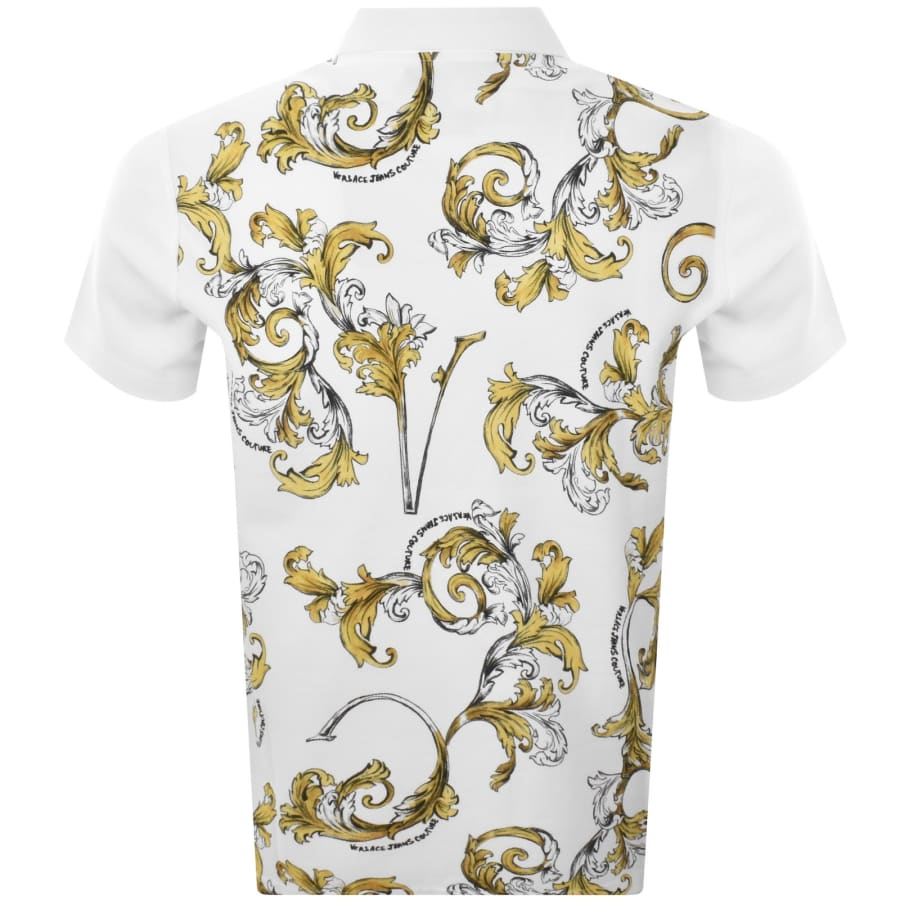 Image number 5 for Versace Jeans Couture Barocco Polo T Shirt White