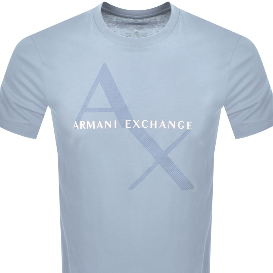 Image number 2 for Armani Exchange Crew Neck Logo T Shirt Blue
