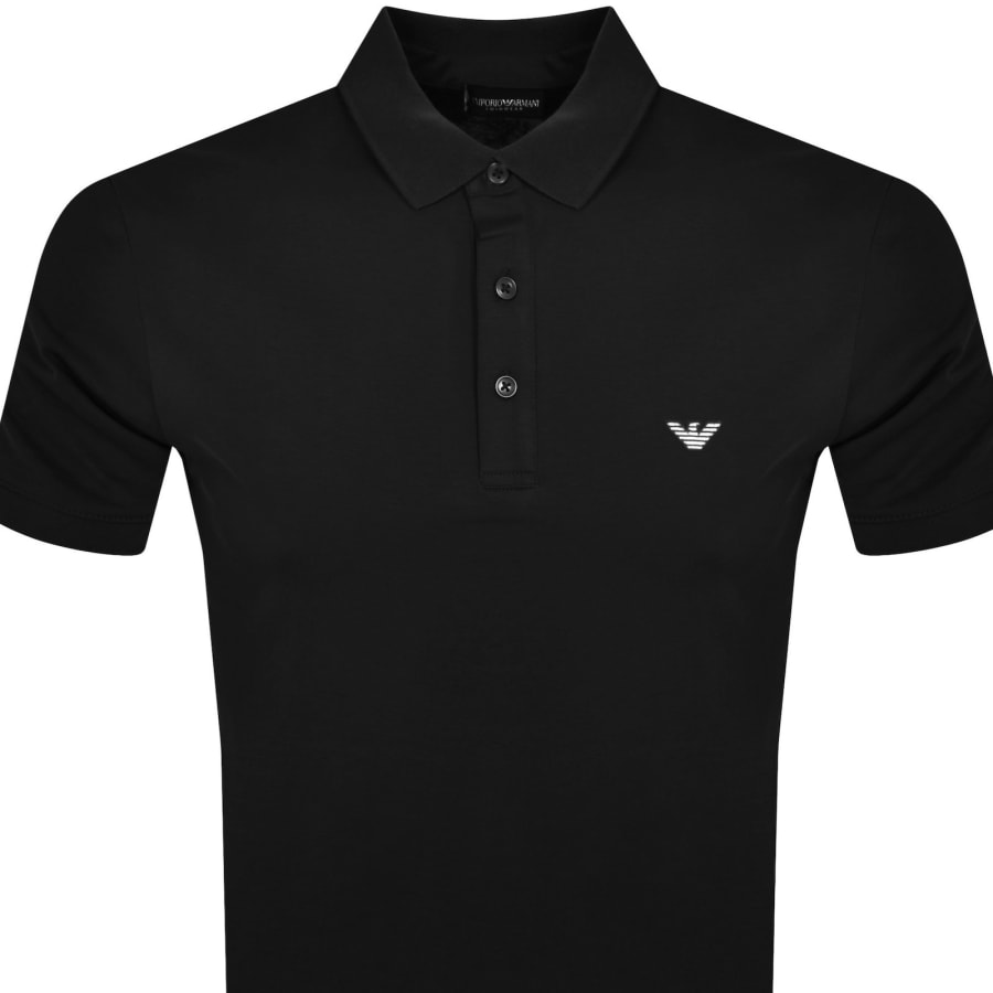 Image number 2 for Emporio Armani Short Sleeved Polo T Shirt Black