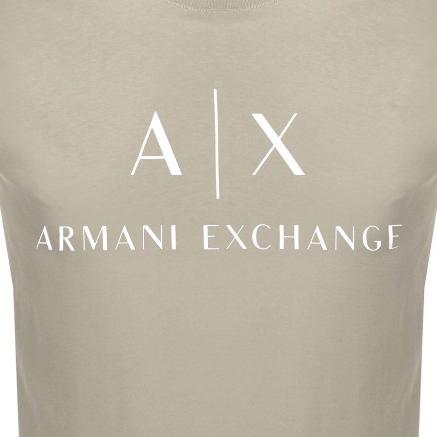 Image number 3 for Armani Exchange Slim Fit Logo T Shirt Beige