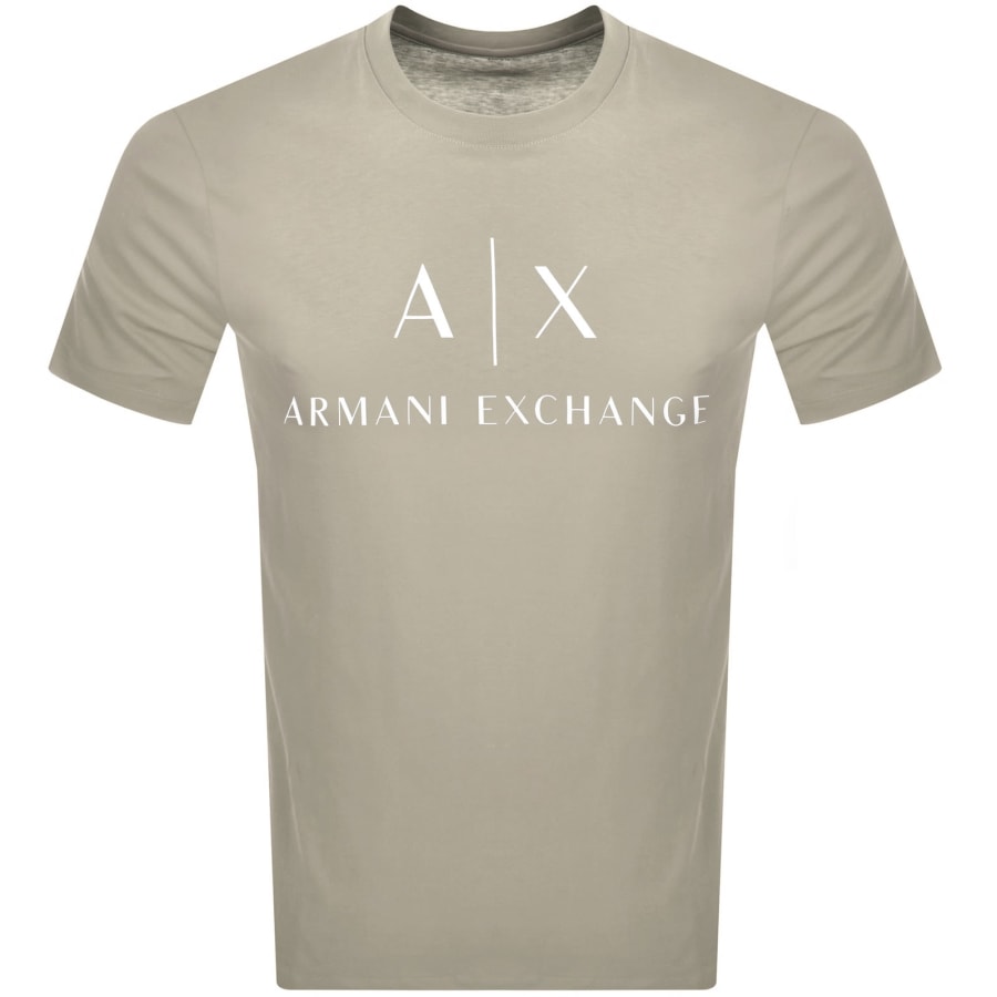 Image number 1 for Armani Exchange Slim Fit Logo T Shirt Beige