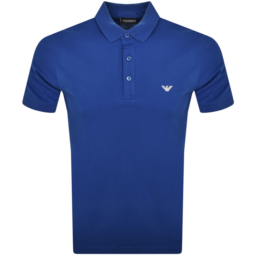 Image number 1 for Emporio Armani Short Sleeved Polo T Shirt Blue