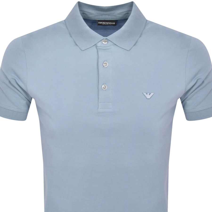 Image number 2 for Emporio Armani Short Sleeved Polo T Shirt Blue