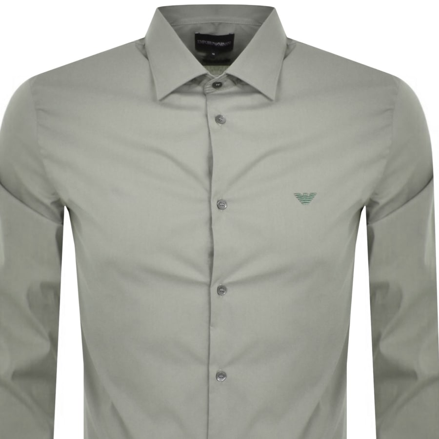 Image number 2 for Emporio Armani Logo Long Sleeve Shirt Green