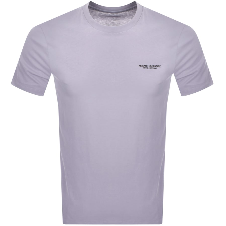 Image number 1 for Armani Exchange Crew Neck Logo T Shirt Lilac
