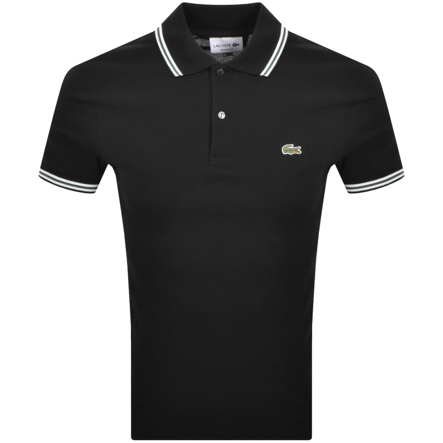 Image number 1 for Lacoste Tipped Polo T Shirt Black