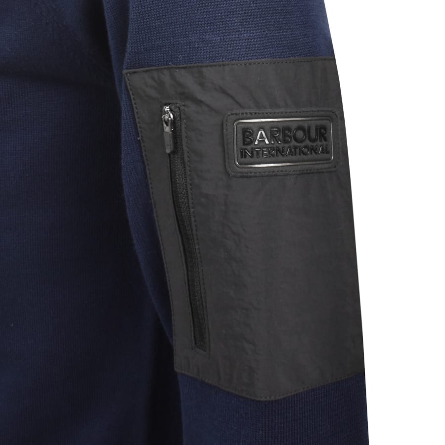 Image number 4 for Barbour International Blades Knit Jumper Navy