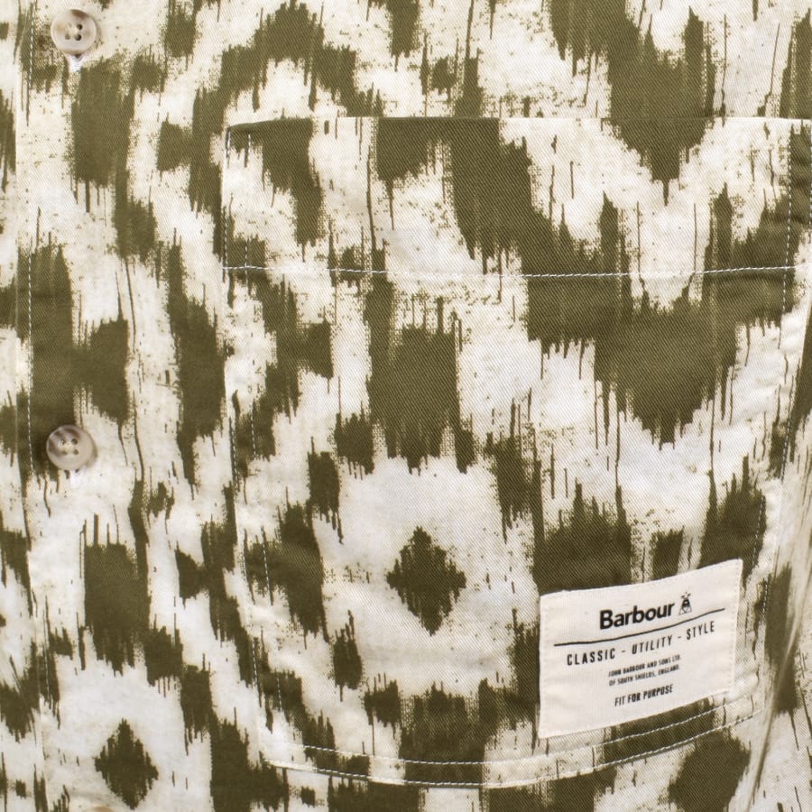 Image number 3 for Barbour Short Sleeved Homelane Shirt Beige