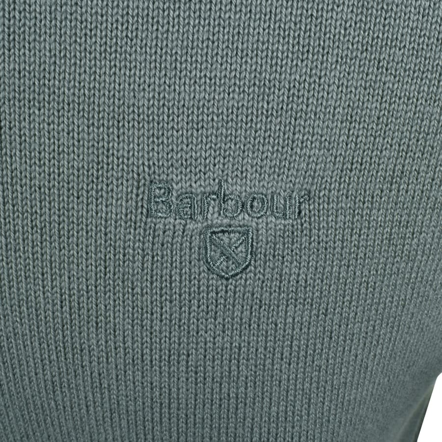 Image number 3 for Barbour Half Zip Knit Jumper Blue