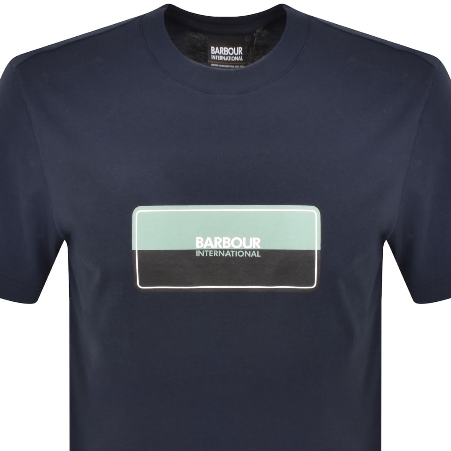 Image number 2 for Barbour International Split Lozenge T Shirt Navy