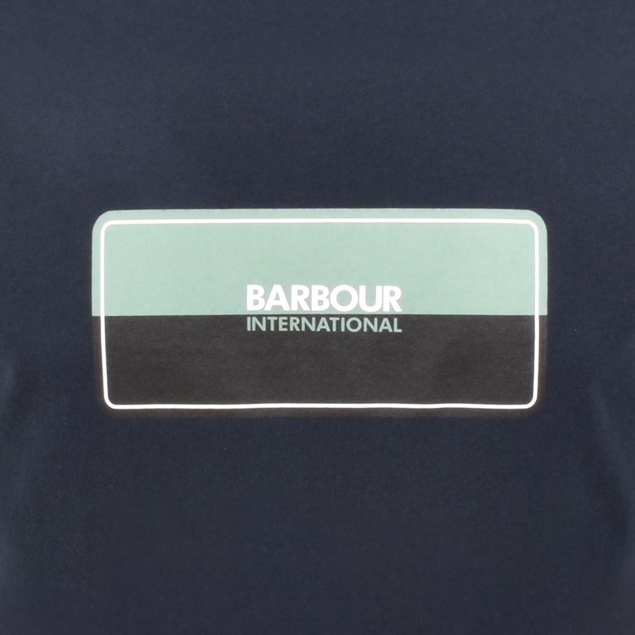 Image number 3 for Barbour International Split Lozenge T Shirt Navy