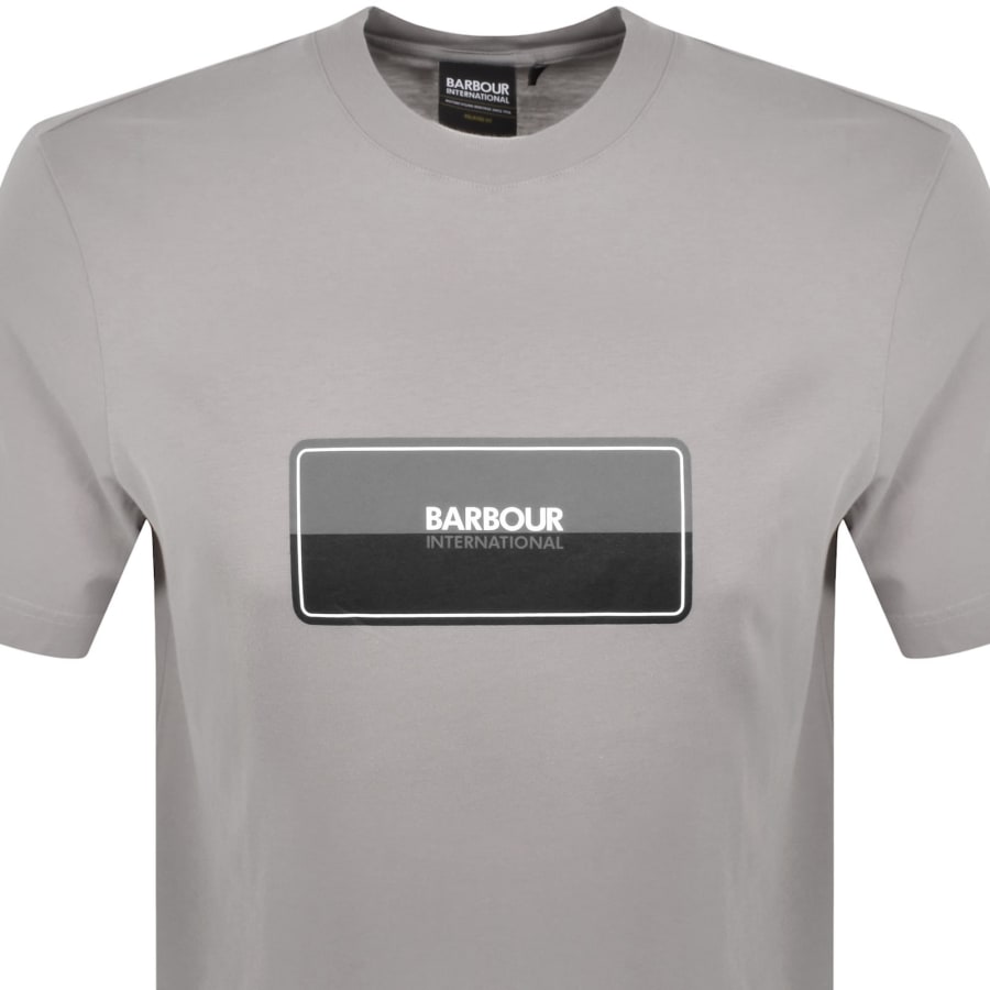 Image number 2 for Barbour International Split Lozenge T Shirt Grey