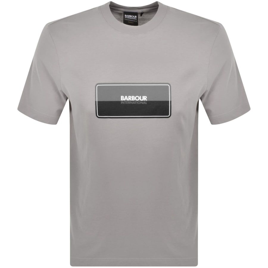 Image number 1 for Barbour International Split Lozenge T Shirt Grey