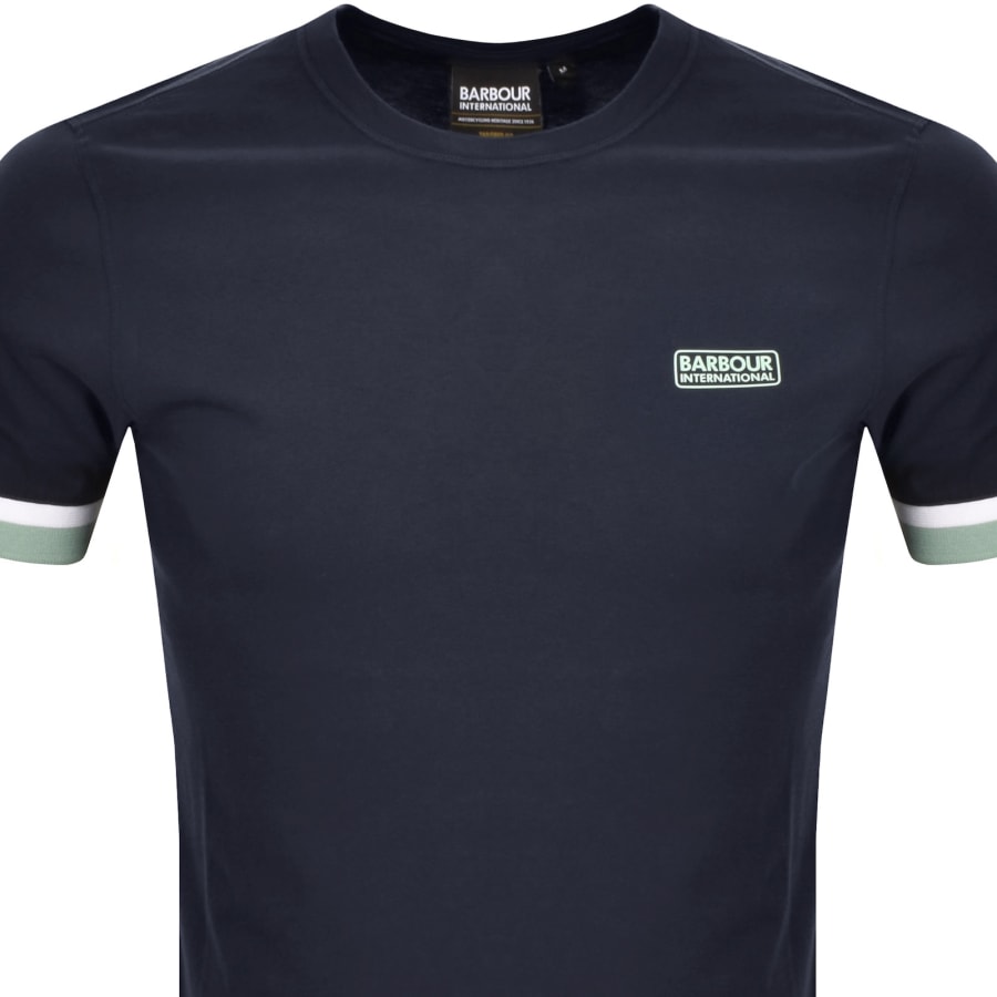 Image number 2 for Barbour International Deep Cuff T Shirt Navy