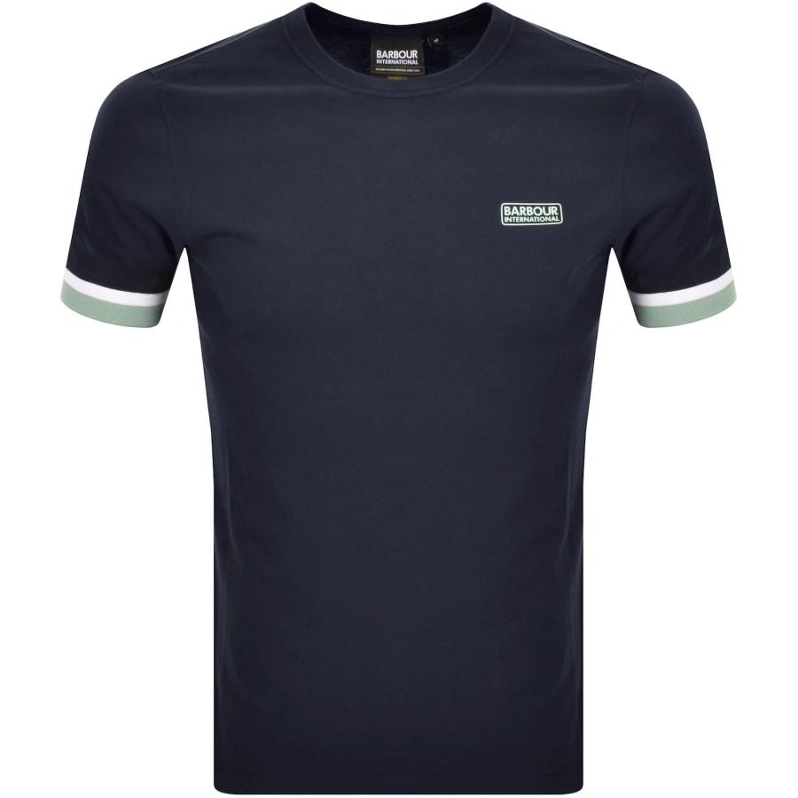 Image number 1 for Barbour International Deep Cuff T Shirt Navy