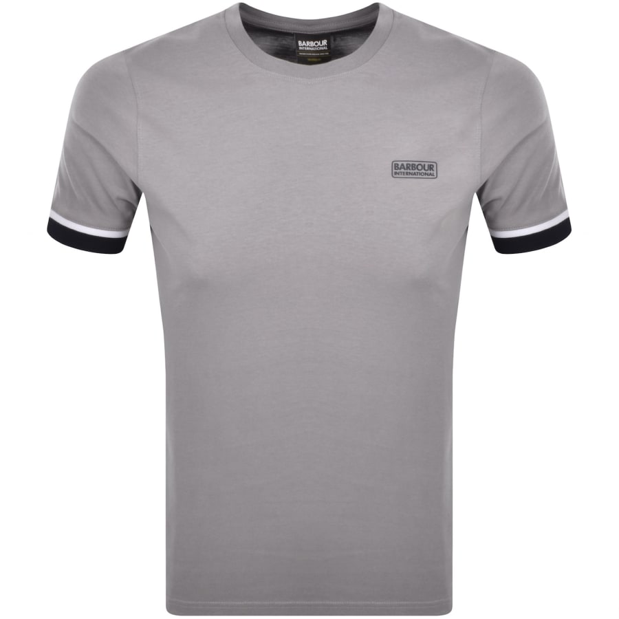 Image number 1 for Barbour International Deep Cuff T Shirt Grey