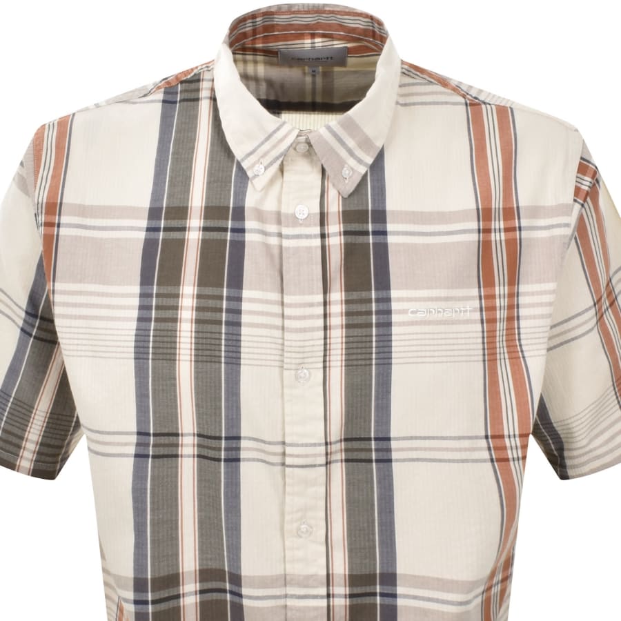 Image number 2 for Carhartt WIP Roslin Check Loose Fit Shirt Beige