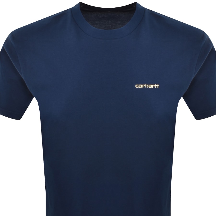 Image number 2 for Carhartt WIP Script T Shirt Navy