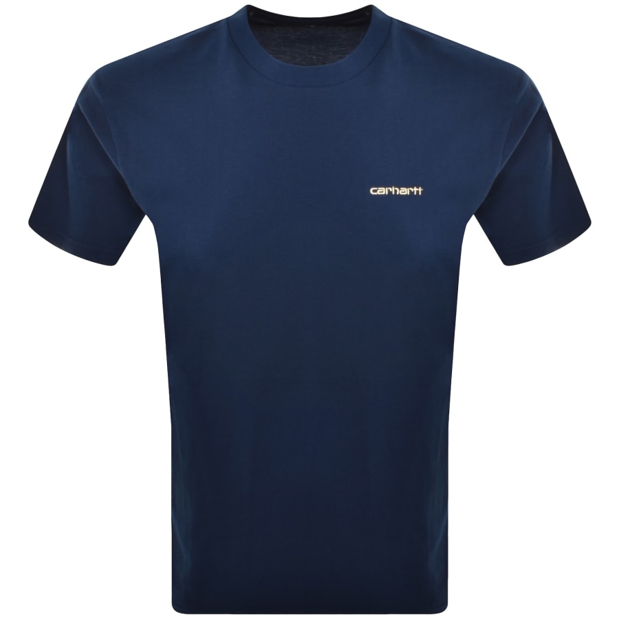 Image number 1 for Carhartt WIP Script T Shirt Navy