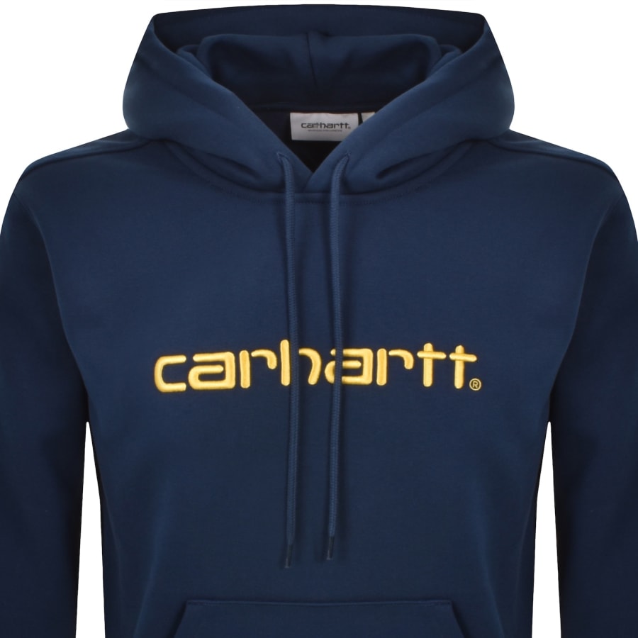 Image number 2 for Carhartt WIP Logo Hoodie Navy