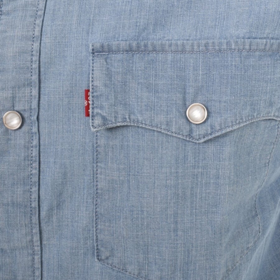 Image number 3 for Levis Western Short Sleeved Shirt Blue