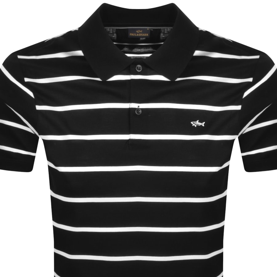 Image number 2 for Paul And Shark Stripe Polo T Shirt Black