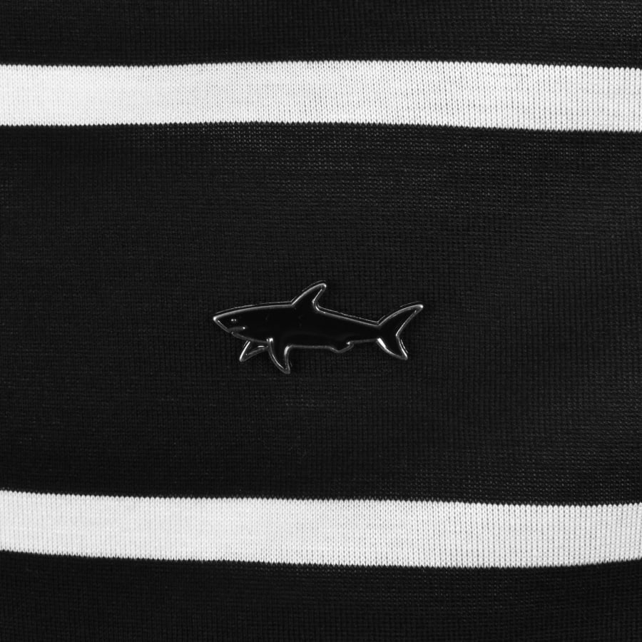 Image number 3 for Paul And Shark Stripe Polo T Shirt Black