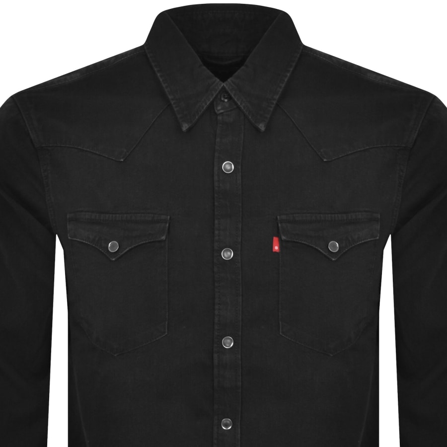 Image number 2 for Levis Barstow Western Denim Shirt Black