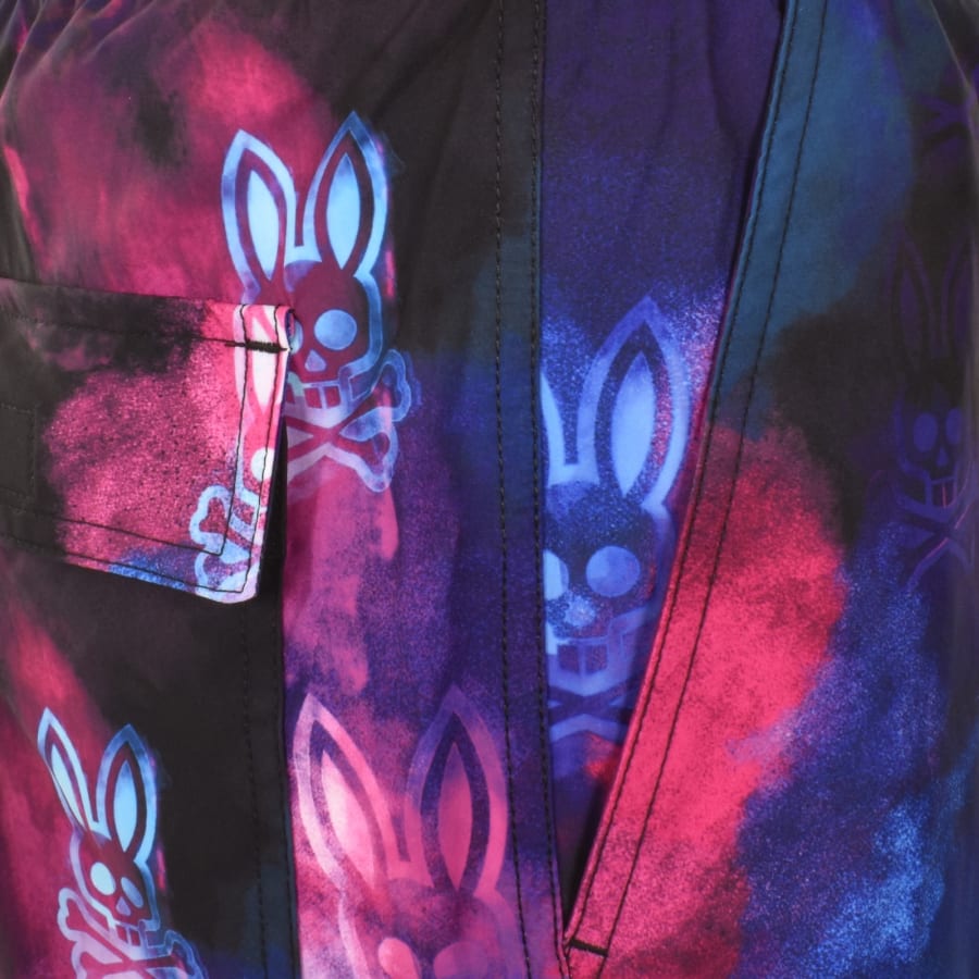 Image number 5 for Psycho Bunny Dokos Printed Swim Shorts Black