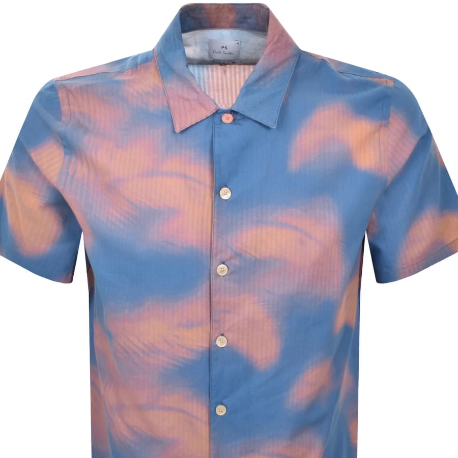 Image number 2 for Paul Smith Casual Fit Short Sleeved Shirt Blue