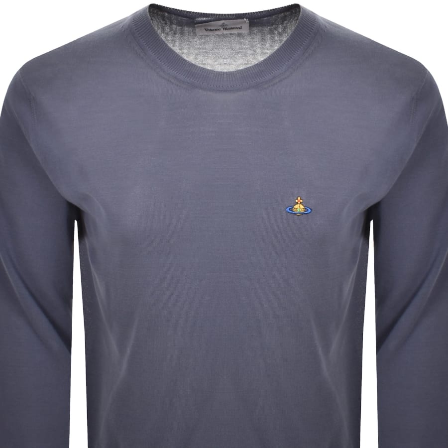 Image number 2 for Vivienne Westwood Alex Round Neck Jumper Blue