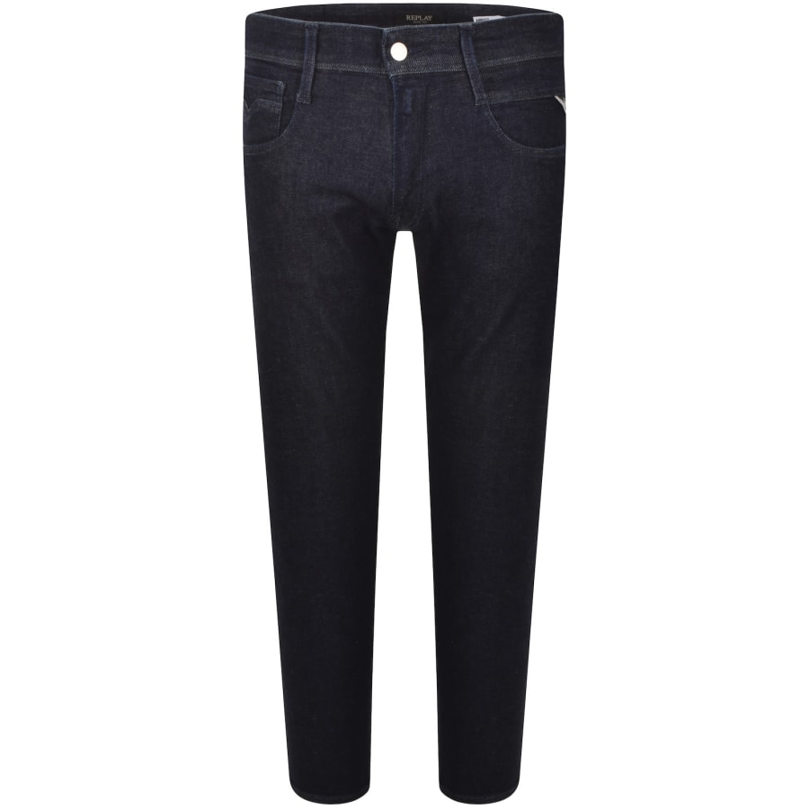 Image number 2 for Replay Anbass Slim Fit Dark Wash Jeans Blue