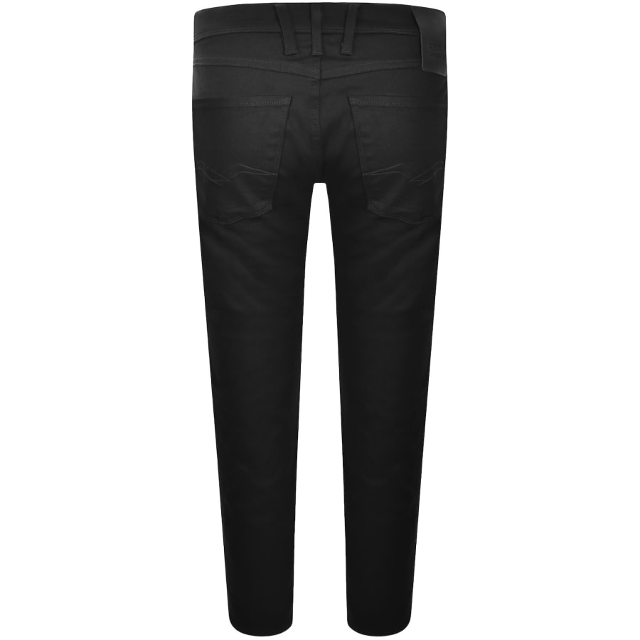Image number 3 for Replay Anbass Hyperflex Slim Fit Jeans Black